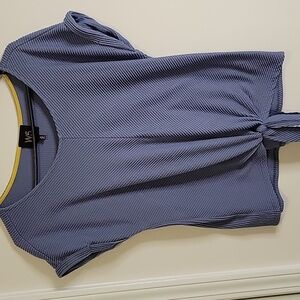 Blue Tie Front Shirt